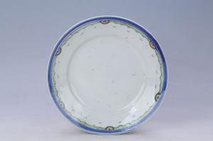 003135青花红绿彩盘