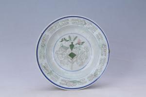 003152“兴记”款釉下彩博古纹盘