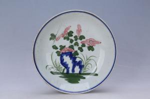 003155“正兴”款青花红绿彩花卉纹盘