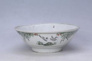 003060釉上彩柳燕纹碗