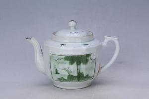 003408“永利出品”款红绿彩山水纹执壶