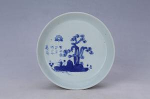 003546	“和合”款青花太公钓鱼图盘