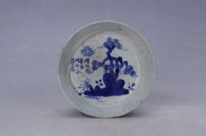 003551	“和合出品”款青花太公钓鱼图盘